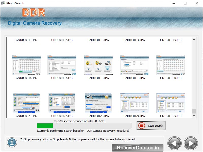 Digital Camera Files Recovery screen shot
