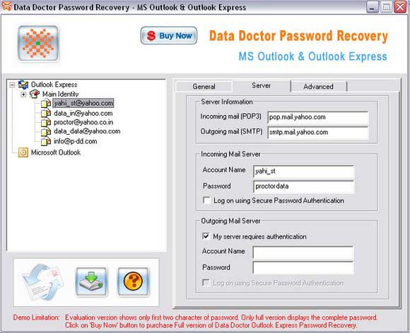 Outlook Lost Password Recovery Tool