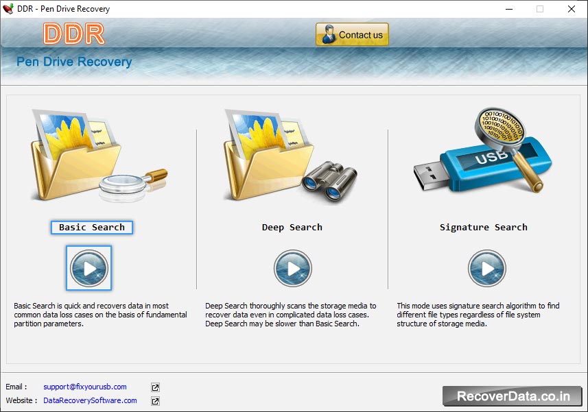 Pen Drive Data Recovery Software Screenshots