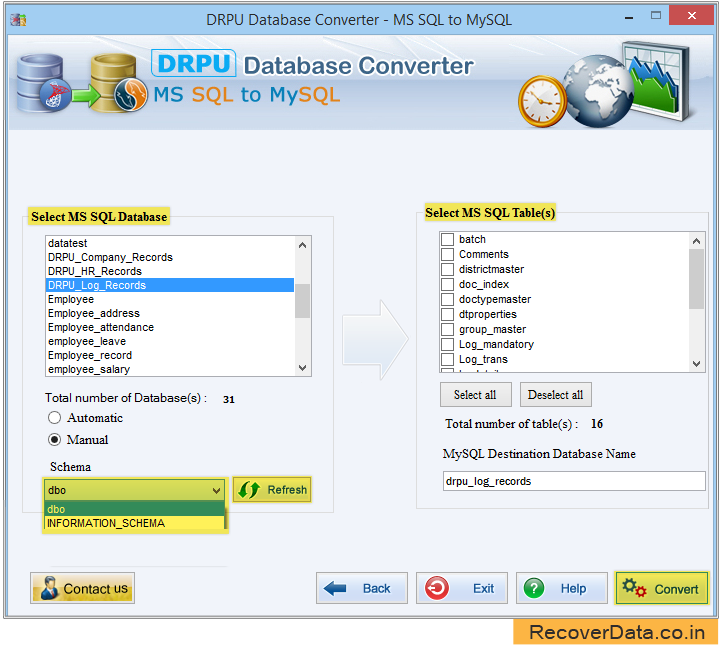 DRPU Database Converter - MS SQL to MySQL