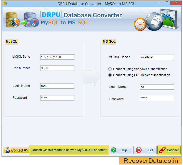 MySQL to MSSQL database converter