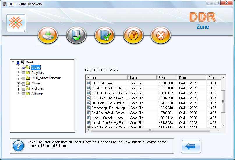 Zune Data Recovery Software Screenshots