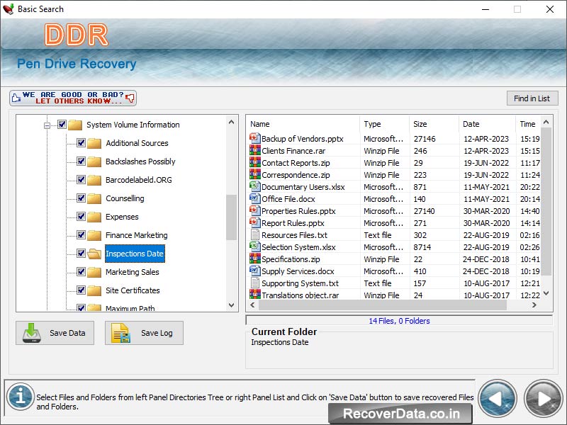 Screenshot of Data Recovery Software