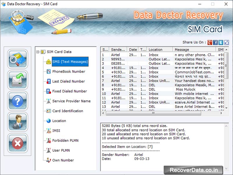 Windows 7 Sim Card Lost SMS Recovery 8.0.1.9 full