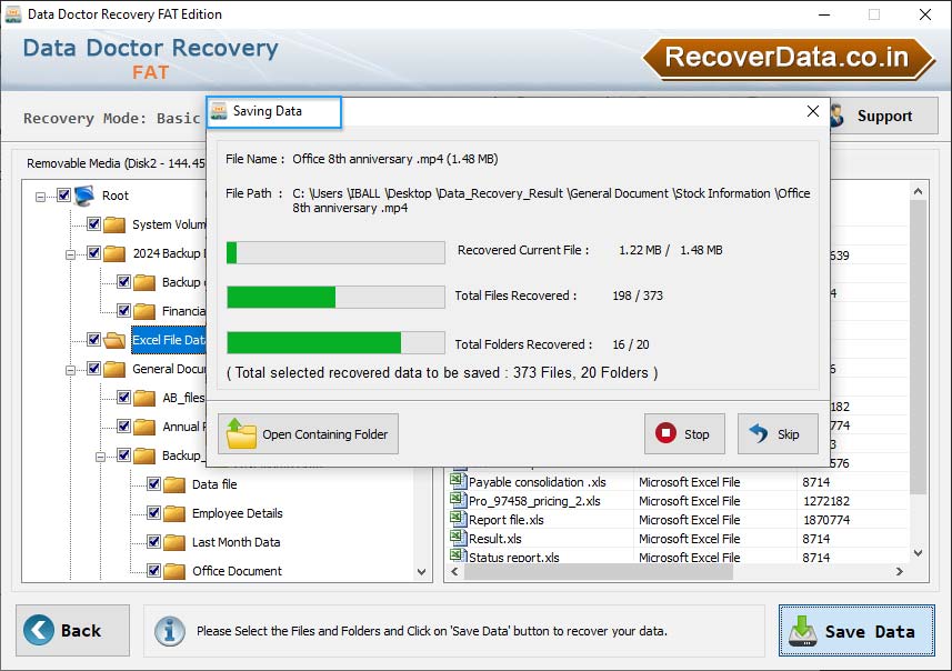 Save Recovery Data Save Recovery Data