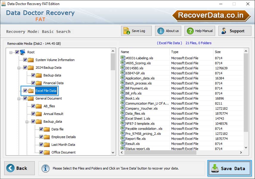 Save Recovery Data Save Recovery Data