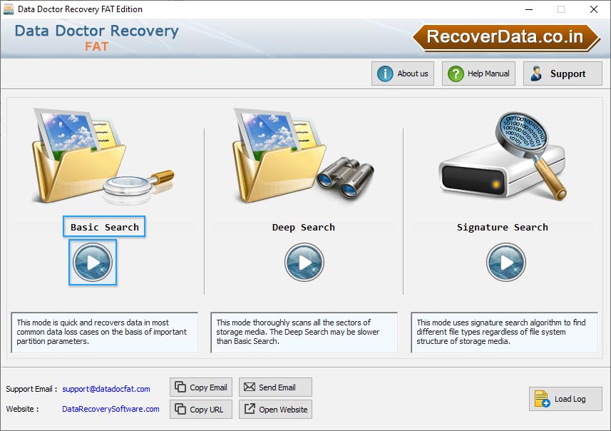 FAT Data Recovery Software Select Search Mode FAT Data Recovery Select Search Mode