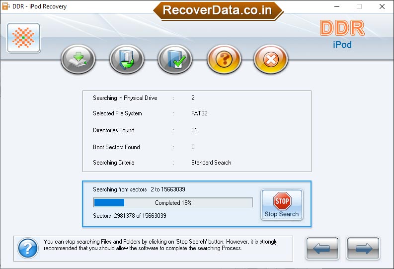 Select the searching criteria 