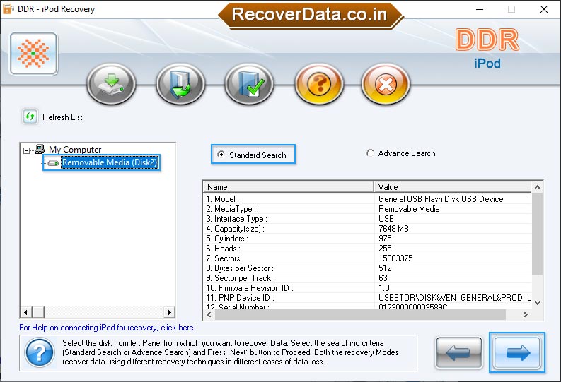  Select  partition from left panel 