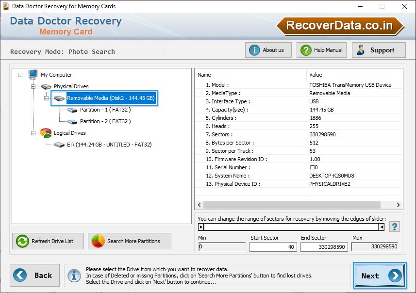 Select Physical Drives