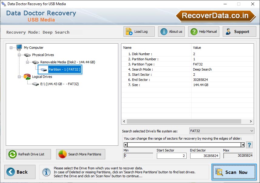 Select Partition Drive Select Drive