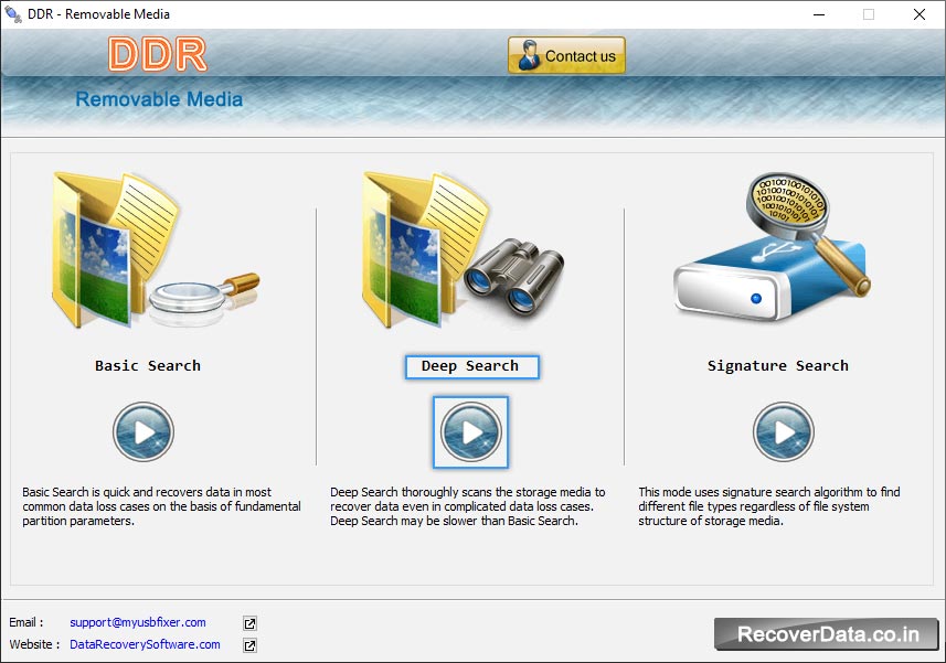 Removable Media Data Recovery Software Screenshots